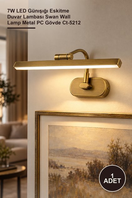1 Piece Ct-5212Eg Swan Wall Lamp – 7W Led Daylight Antique Wall Lamp Swan Wall Lamp Metal Pc Body Ct-5212