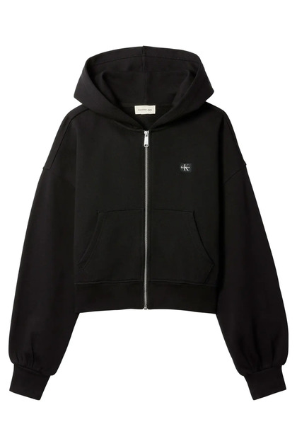 FRENCH TERRY WOVEN L, UB1 Siyah Kadın Ceket