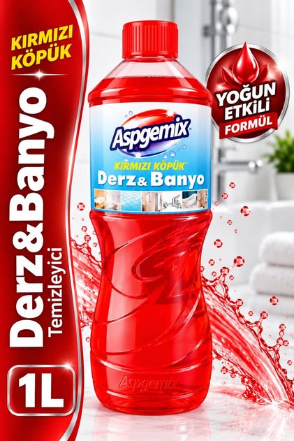 Kırmızı Köpük Tuvalet ve Banyo Temizleyici 1 L | Yoğun Etkili Formül