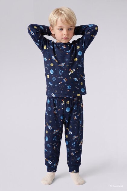 Space Printed Velur 2-teiliges Set für Babys (26 CW)