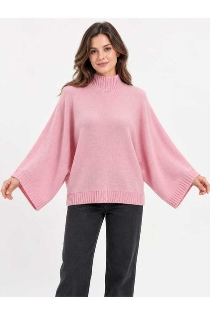Asez Boutique Women's Turtleneck Bat Sleeve Oversize Knitwear Sweater