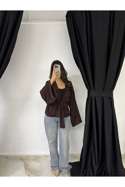 Acı kahve kısa kimono