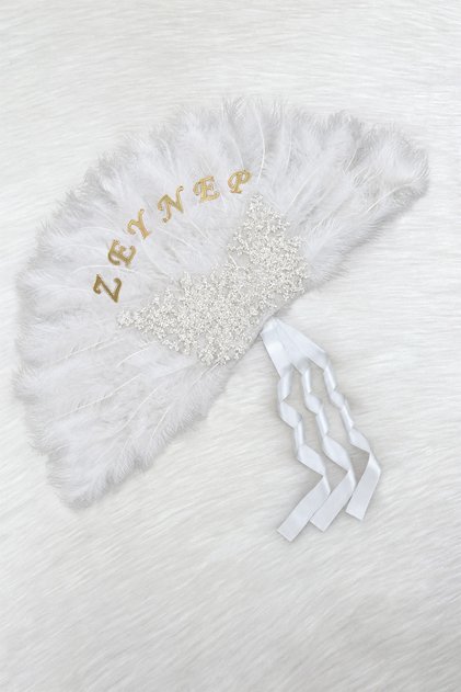 White Bridal Fan, Sparkling Vip Pine Burl Wood with Feathers, Bachelorette Party Bride to Be Bridesmaid Henna Night Circumcision Wedding Engagement