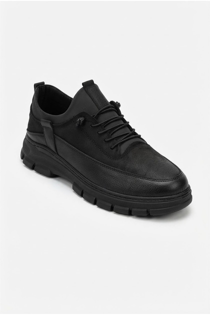 Men's Black Genuine Leather Casual Shoes Non-Slip Sole Orthopedic 959