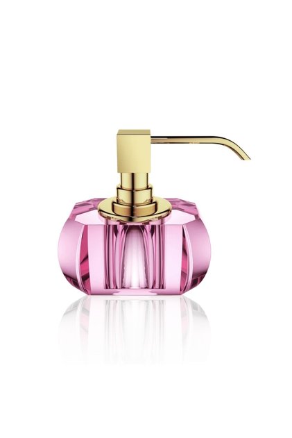 Kristall Liquid Soap Dispenser, Countertop - Gold/Pink
