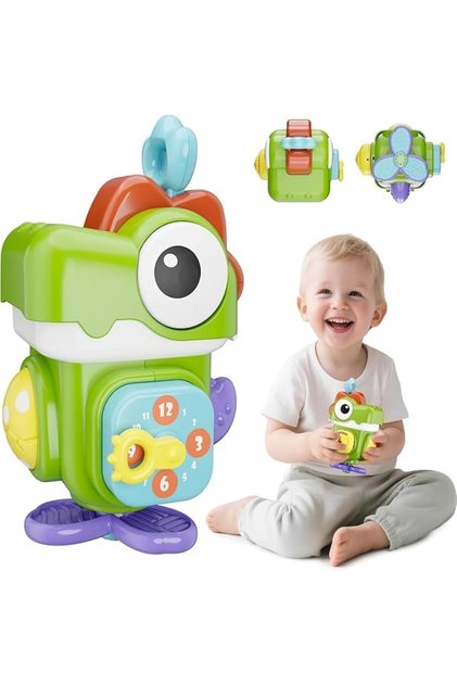 Dinosaur Busy Cube, Baby Fidget Sensory Toys for Toddlers 1-3, Montessori Activity Cube Trave