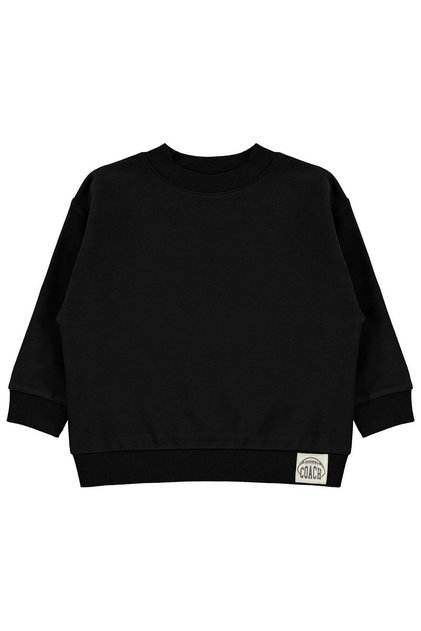 Boy's Basic Sweatshirt | Brush with 2 Strings and Long Handle | School Nursery and Daily Use - Black