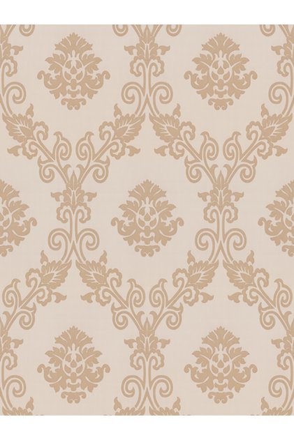 BEJ DAMASK DESENLİ DUVAR KAĞIDI 5m2