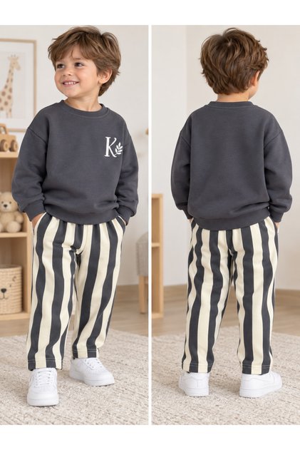 Boy's Striped Sweatshirt Set