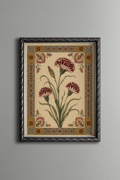 Ottoman Clove Motif - Vintage Patterned Painting - Fine Model