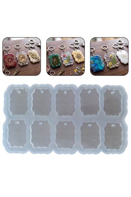 Epoksi Anahtarlık Kalıbı Osmanlı Motif Temalı Anahtarlık Kalıbı Silikon 4x2.8cm