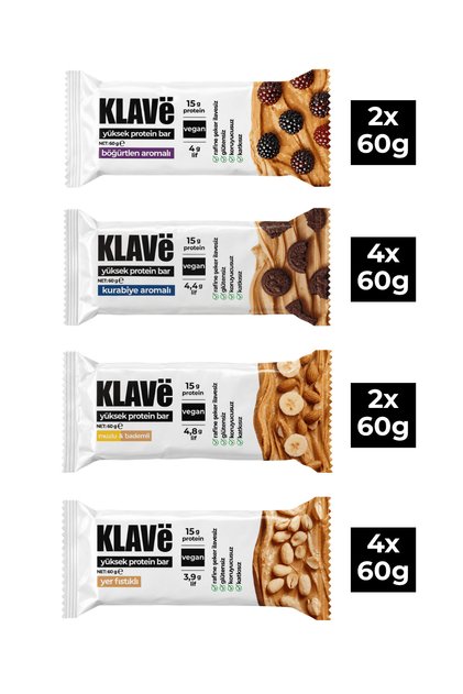High Protein Bar Assorted - 60 g X 12 Units - 15g Protein, Vegan and Gluten-Free
