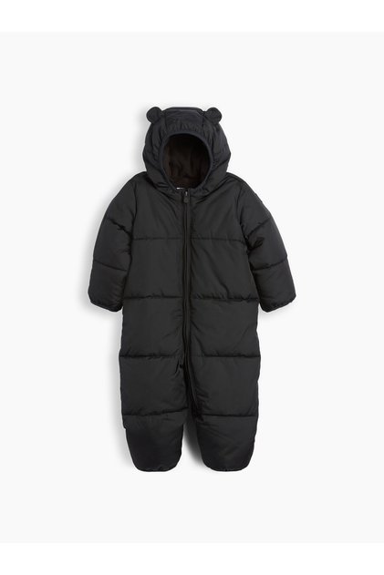 Bebek Siyah Puffer Şişme Kışlık Tulum