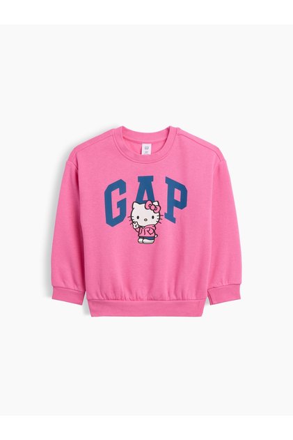 Kız Bebek Pembe Hello Kitty Logo Sweatshirt