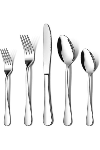 Silverware Flatware Set, 20PCS Stainless Steel Utensils Service for 5 Mirror Polished Cutler