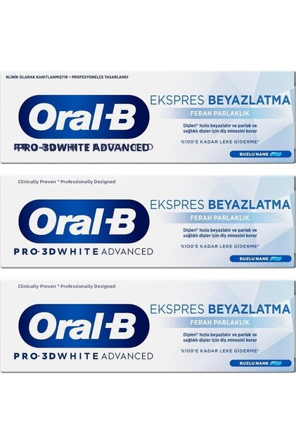 Oral-B Pro 3D White Advanced Express Whitening Fresh Shine Toothpaste 75 ml 3-Pack