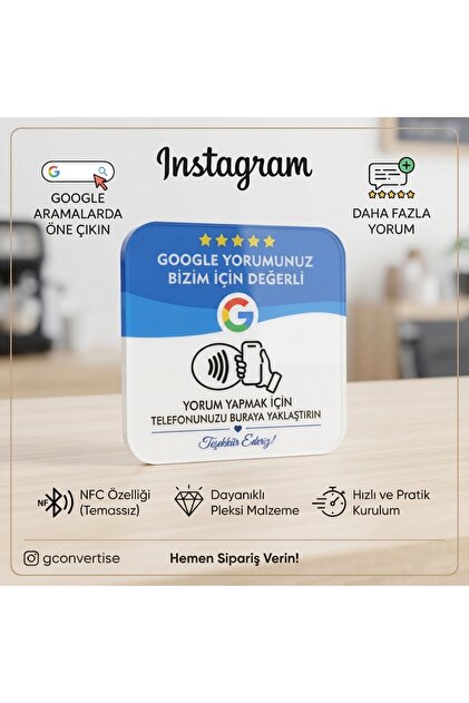 Google işletme Yorum Kartı 5 Yıldız Yorum Toplar