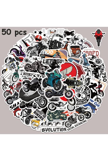 50pcs 50pcs Retro Motorcycle Sticker For Bicycle Car Skateboard Helmet Laptop Suitcase Decals Sticke