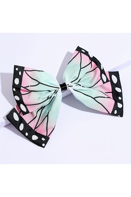 A-9 Anime Cosplay Bow Hair Clips Accessories Shinobu Nezuko Tanjirou Headwear for Women Girls