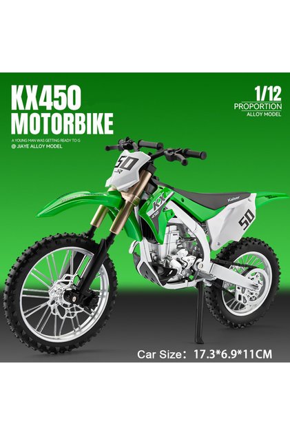 KX450 Green 1:12 Kawasaki KX450 Toy Motorcycle Models Alloy Diecast Ninja 400 Motorbikes Shock Absor