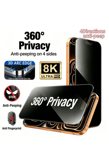 iPhone 15 Tempered glass 2 Pieces NNBILI 2Pcs Privacy 360-Degree Full Coverage Tempered Glass Screen