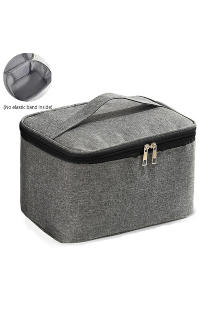1pc Grey 1pc Business Trip Men's Toiletry Bag Double Layer Large Capacity Cosmetic Bag Oxford Cloth