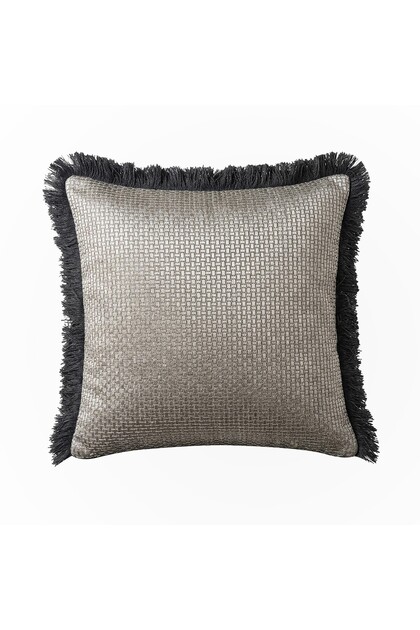 "Rona" Tasseled Cushion Cover - 45X45 - Smoked