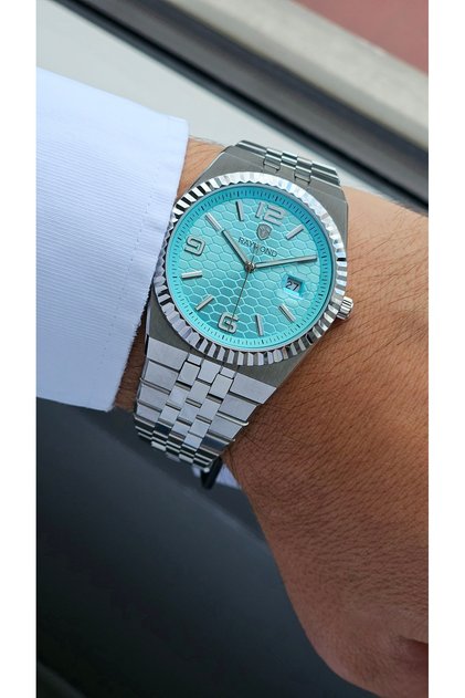 Rym-0002 Ultra Thin - Men's Watch with Honeycomb Dial - 2 Years Warranty - Stainless Steel
