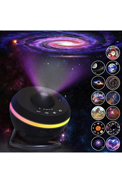 Black Galaxy Meteor Projector Night Light Lamp 360° Rotary Planetarium Projector 4K HD Star Projecto