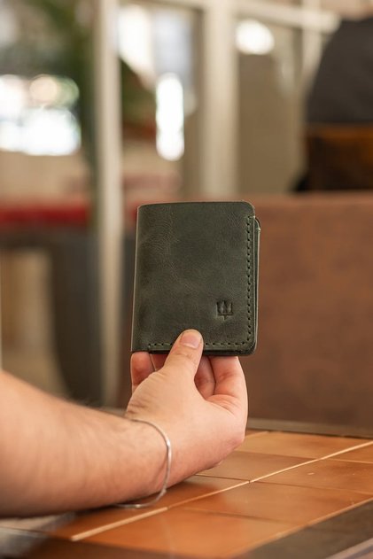 Stanton El Yapımı Hakiki Deri Kişiye Özel İsim Baskılı Cüzdan