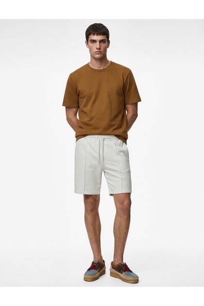 Comfortable Fit, Pocketed, Cotton Stitched Detail, Lace-Up Waist Sports Shorts