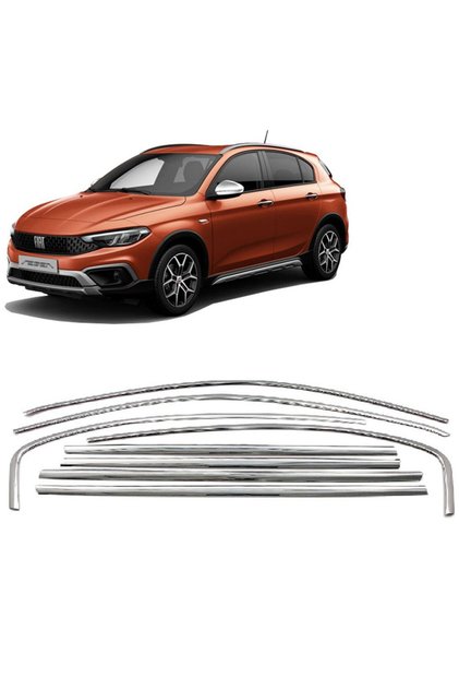 Fiat Egea Cross Cam Çıtası Komple Set Çerçevesi Kromu Nikelajı