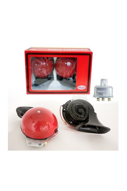 Çat Çat Korna Çiftli Salyangoz 12 Volt Kırmızı Mitsuba Tip