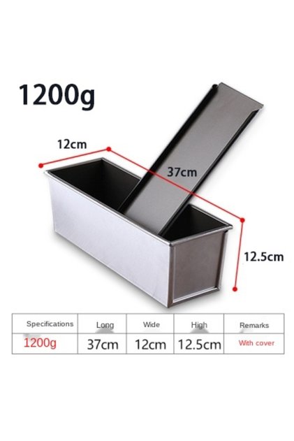 1200g 250g/450g/600g/750g/900g/1000g Aluminum Alloy Black Non-Stick Coating Toast Boxes Bread Loaf P