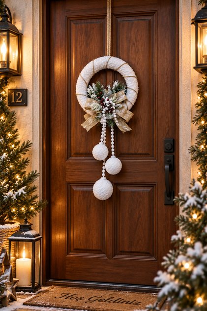 New Year's Christmas New Year Concept Door Decoration