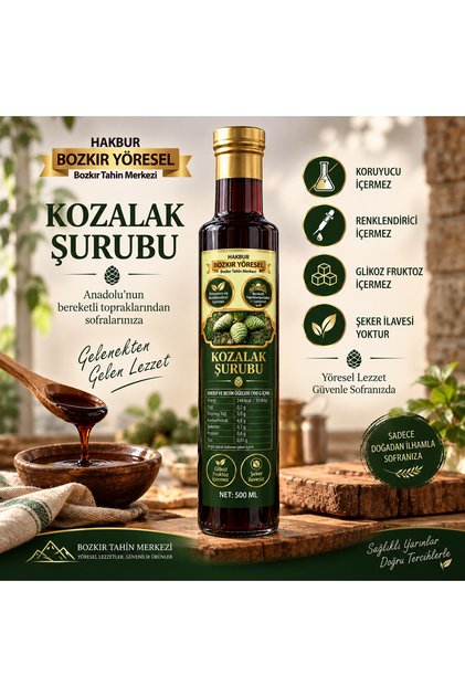 Bozkır Tahin Merkezi Kozalak Şurubu 500ml (Katkısız&şekersiz)