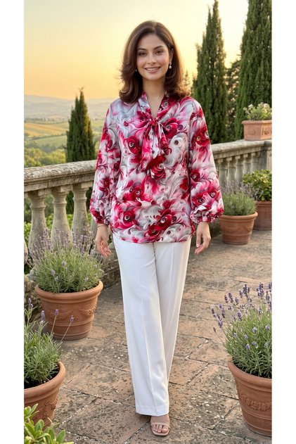 Women Tie-neck blouse