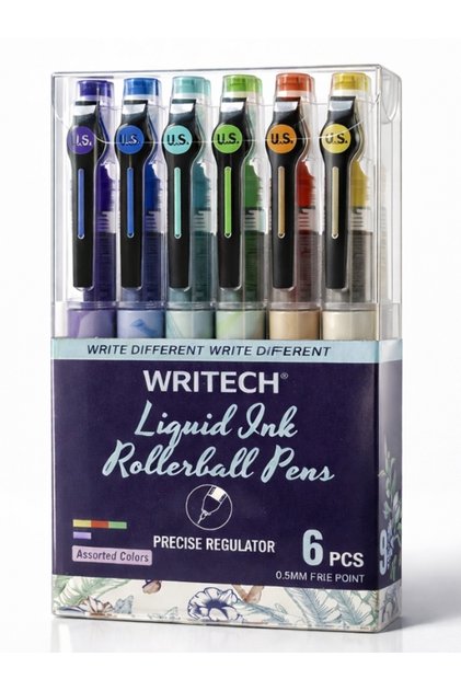Liquid RollerBall Pen 6 Renk Jel Kalem Seti - (0.5 mm)