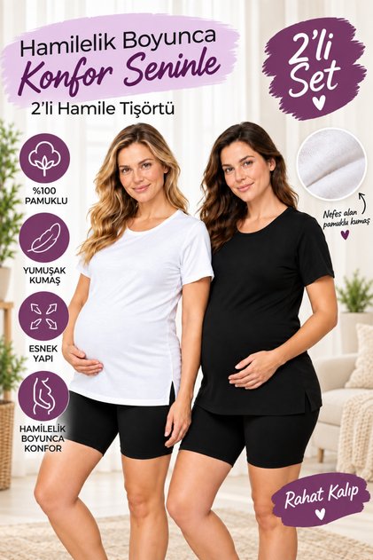2-Pack Cotton Maternity T-Shirt