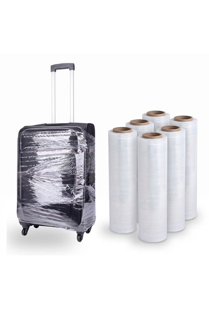 6 Rolls Clear Stretch Film, Strong, Moisture-Proof, 300mm, for Packing & Moving Furniture
