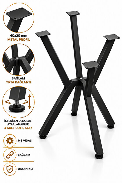 Metal Yuvarlak Masa Yemek Masası Çalışma Masası Ayağı 72 Cm Mobilya Ayağı