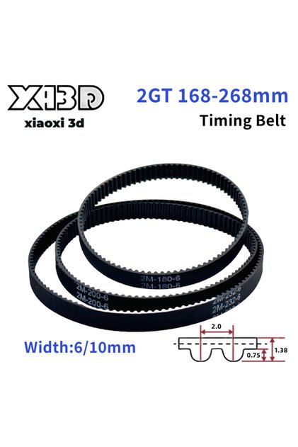 2GT-170mm Width 10mm 1PC 2GT Belt Width 6/10mm GT2 Timing Belt Closed Loop Rubber Perimeter 168mm~26