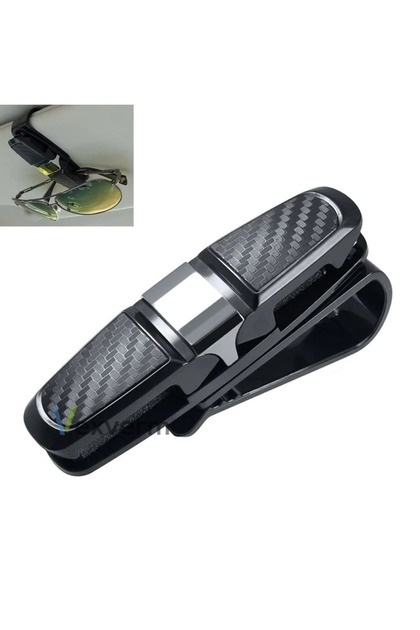 Silver Auto Glasses Holder Portable Ticket Card Clamp Car Sun Visor Sunglasses Clip ABS Eyeglasses C