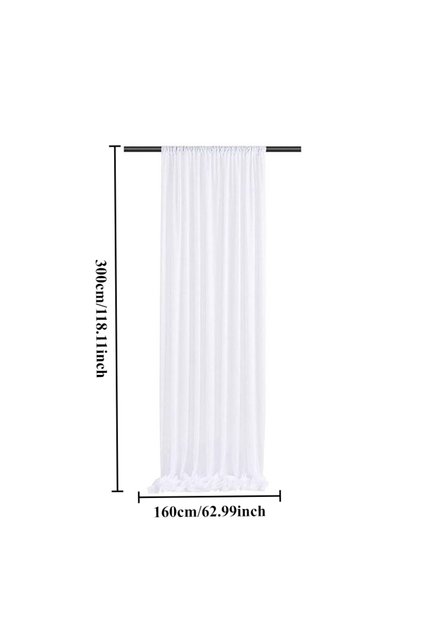 300x160CM White Transparent Tulle Curtains Suitable for Living Room Bathroom, Door and Window Home D