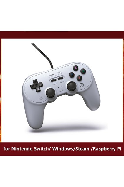 8Bitdo Gray 8BitDo Pro 2 Wired Gamepad USB Controller for Nintendo Switch Windows Steam Raspberry Pi