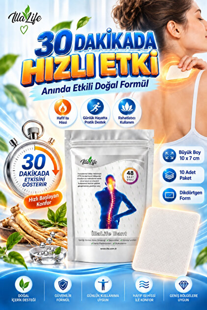 Hızlı Etkili Kırmızı Kore Ginseng 10'lu Kolajen Glukozamin Gümüş İyon Doğal Zengin İçerik Isıtıcı & Rahatlatıcı Kas Bel Bacak Regl Kol Boyun Sırt Omuz Karın Eklem İçin Büyük Boy Isı Bandı 10'lu Paket
