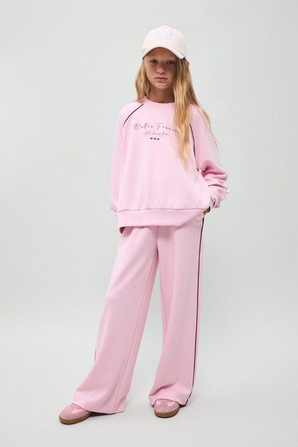 Crew Neck Printed Sweatshirt Top Jogger Sweatpants 2-Piece Soft Touch Set I5712A826Au