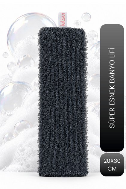 Super Stretchy Anthracite Bath Loofah Suitable for All Skin Types Shower Loofah Unisex 20X30 cm
