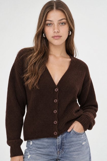 Mixray V-Neck Buttoned Knitwear Cardigan