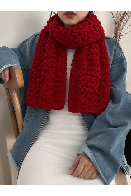 Yumoş Dokulu Peluş Atkı – Extra Yumuşak Kışlık Model